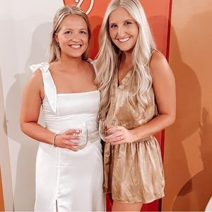 Gold Satin Mini Dress